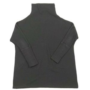 Free People Black Waffle Knit Tunic